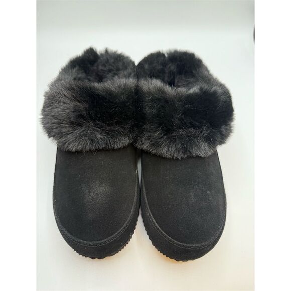 SOREL GO- COFFEE RUN WOMEN'S SLIPPER Slip-On Black Faux Fur Size 7 NIB - Picture 10 of 11